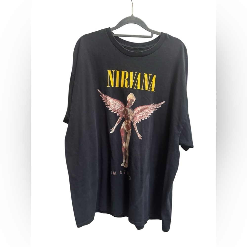 NIRVANA IN UTERO Relaxed Graphic Tee Unisex LG Music Band T-shirt Black